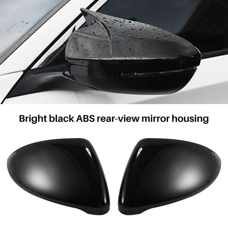 2 Pieces for Golf 7 Mk7 7.5 Gtd R for L E-golf Side Wing Mirror Cover Caps Bright Black Rearview Mi