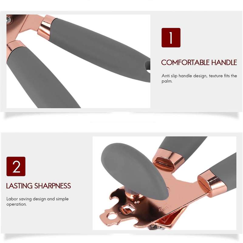 2 Pieces Manual Can Opener,stainless Steel Can Opener with Soft Grip Handles,kitchen Gadgets( Gold