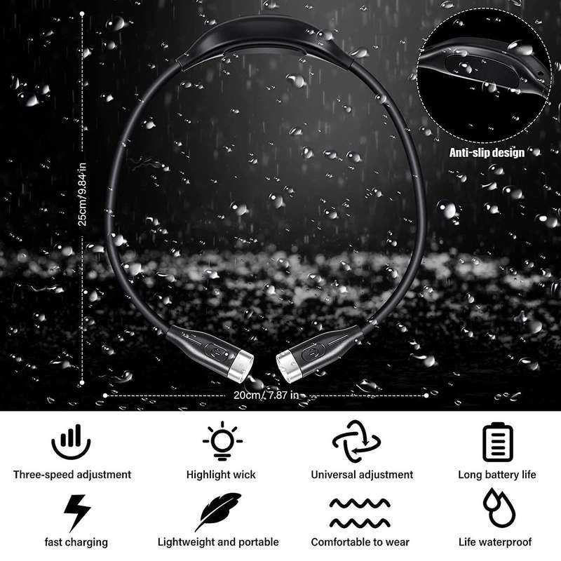 2 Pieces Neck Reading Light 3 Brightness Levels LED Reading Light Rechargeable Neck Book Light Flexi