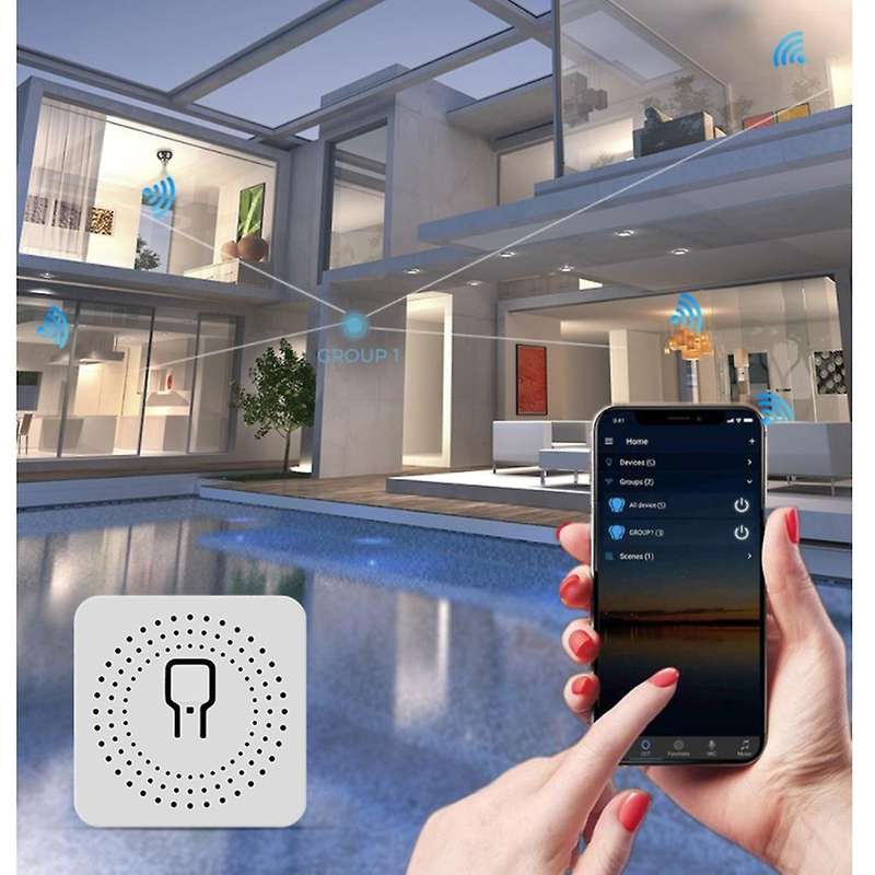 2 Pieces of 16A Tuya Wifi Mini Diy Smart Switch LED Light Smart Life Push Module for Use with Google