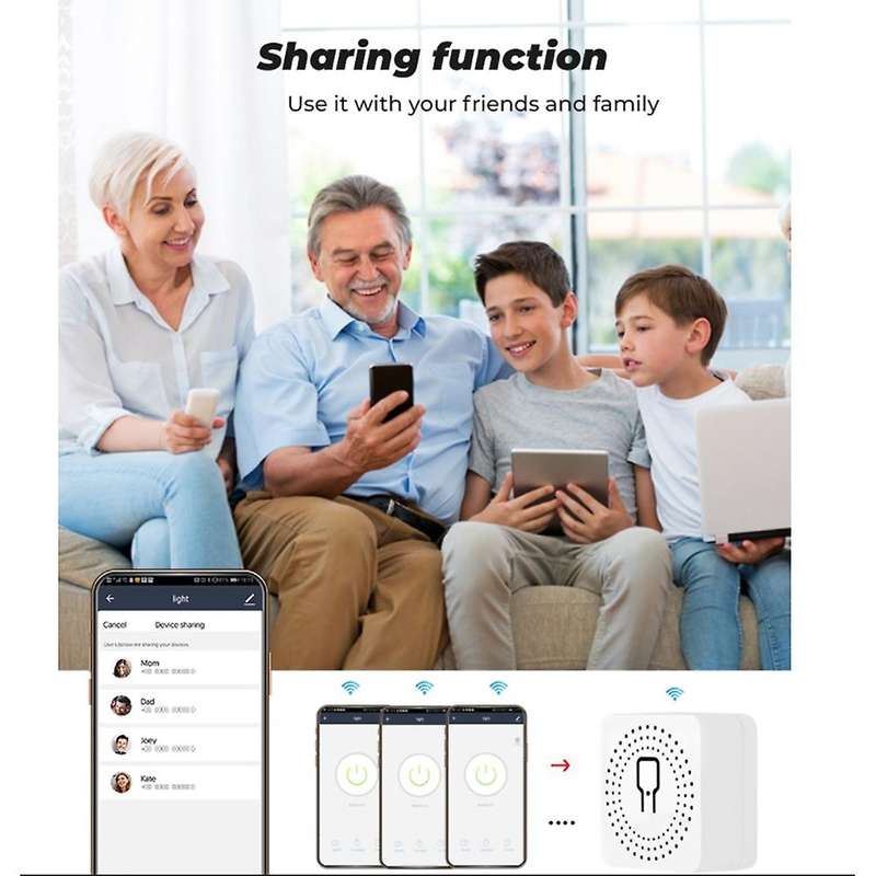 2 Pieces of 16A Tuya Wifi Mini Diy Smart Switch LED Light Smart Life Push Module for Use with Google