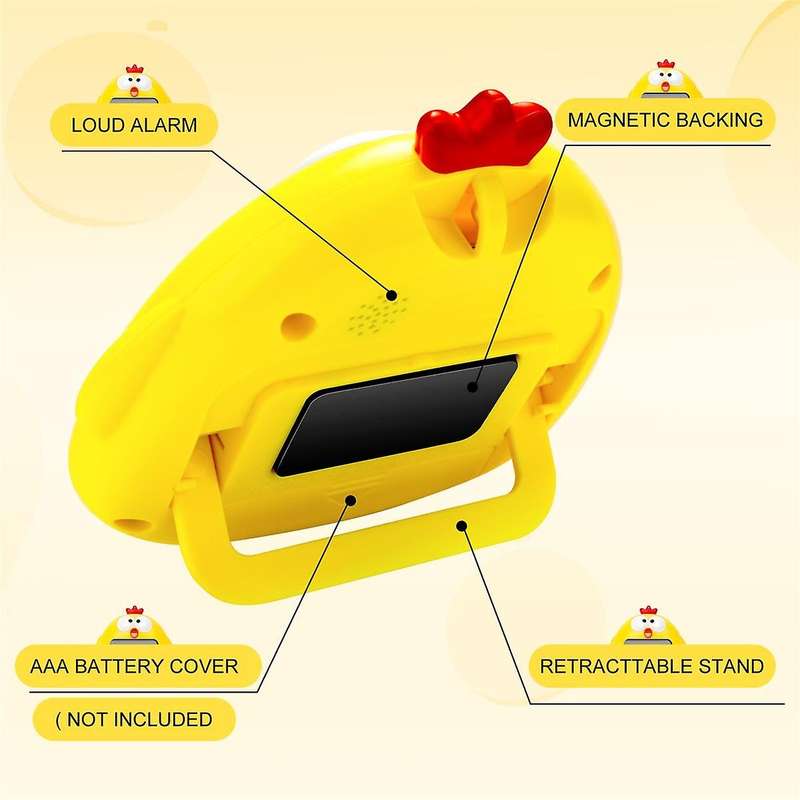 2 Pieces Kitchen Timer Animal Digital Countdown Timer Magnetic Lcd Display Timer for Cooking Kids