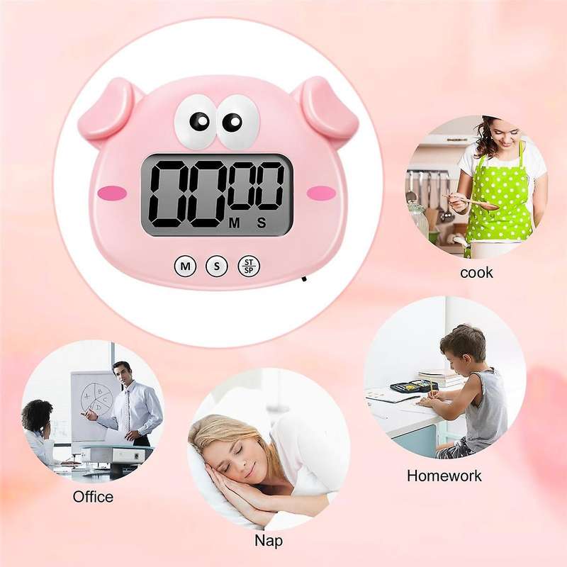 2 Pieces Kitchen Timer Animal Digital Countdown Timer Magnetic Lcd Display Timer for Cooking Kids