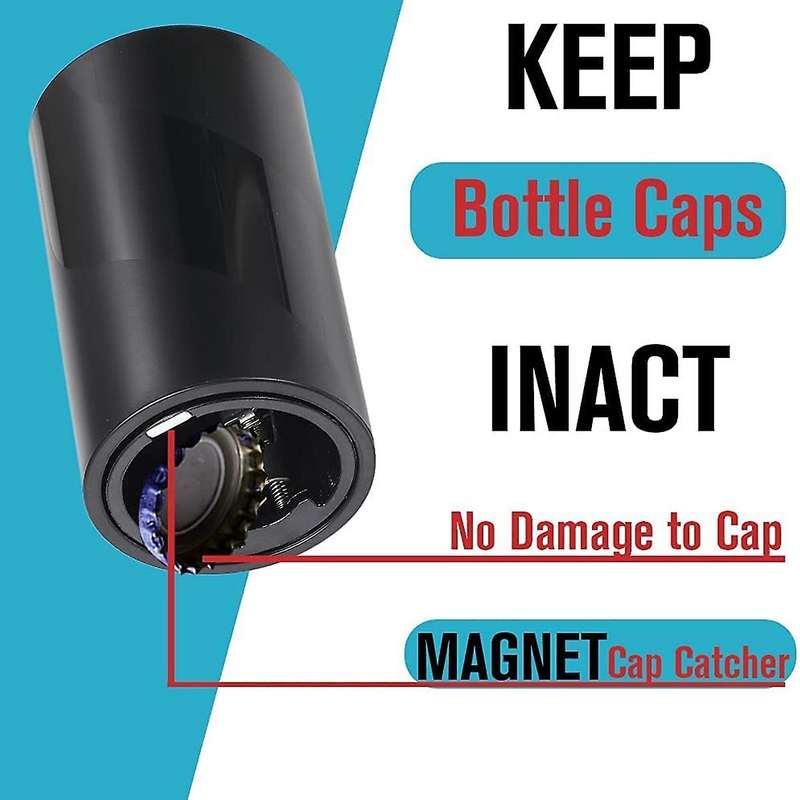 2 Pieces of Push-Open Beer Bottle Opener with Magnetic Cap Opener Does Not Damage the Bottle Cap