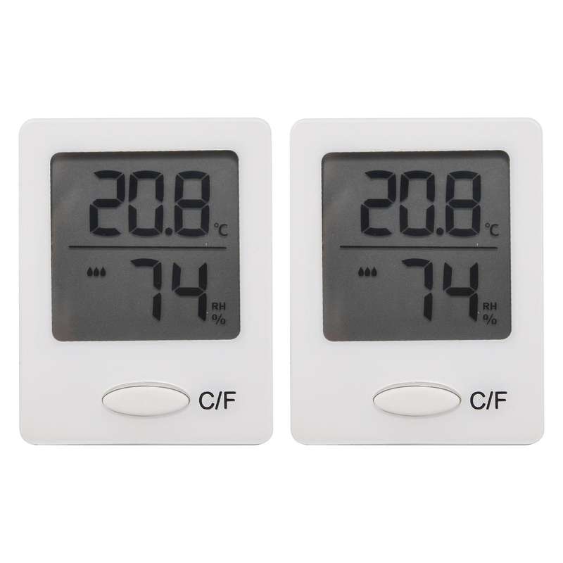 2 Pieces of Mini LCD Digital Thermometer Hygrometer Living Room Office Indoor Temperature Hygrometer