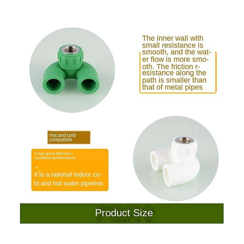 2 Pieces of Household Tap Water Pipe Fittings PPR25 to 4 Minutes Inner Wire U-Bend Faucet Tool