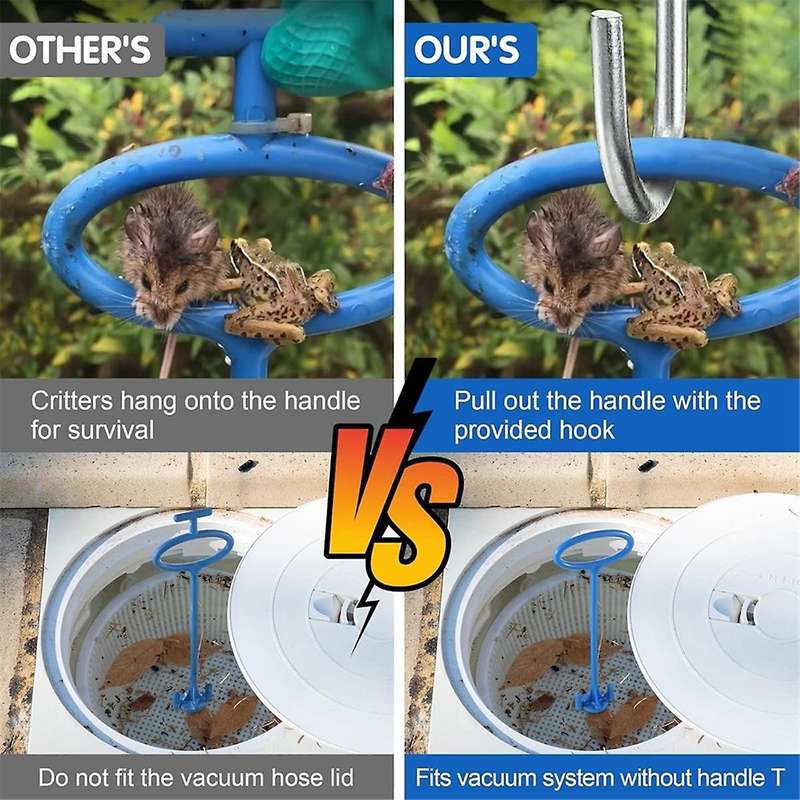 2 Pieces Skimmer Basket Handle, Pool Skimmer Basket Hook, for All Skimmer Basket for Debris Removal