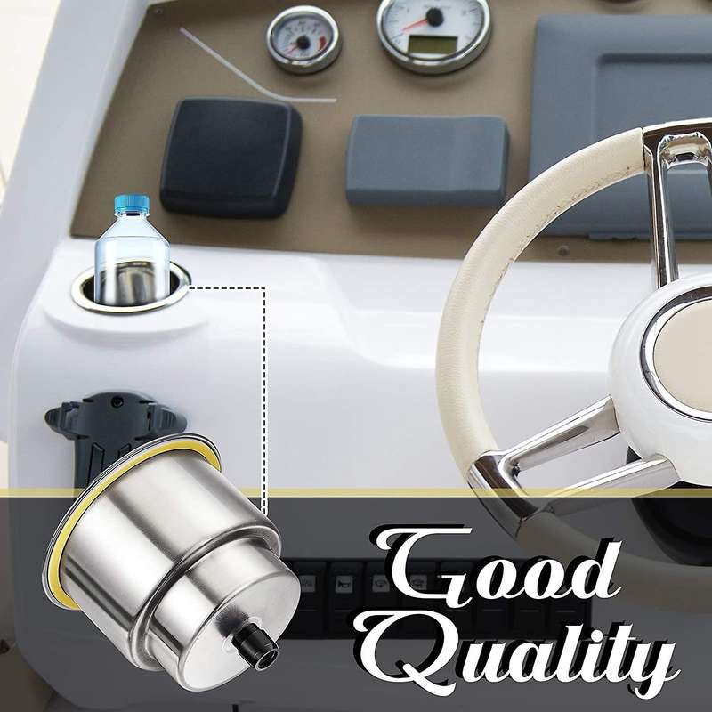 2 Pieces Stainless Steel Cup Drink Holder Boat Cup Drink Holder with Drain for Marine Boat Rv Car Tr