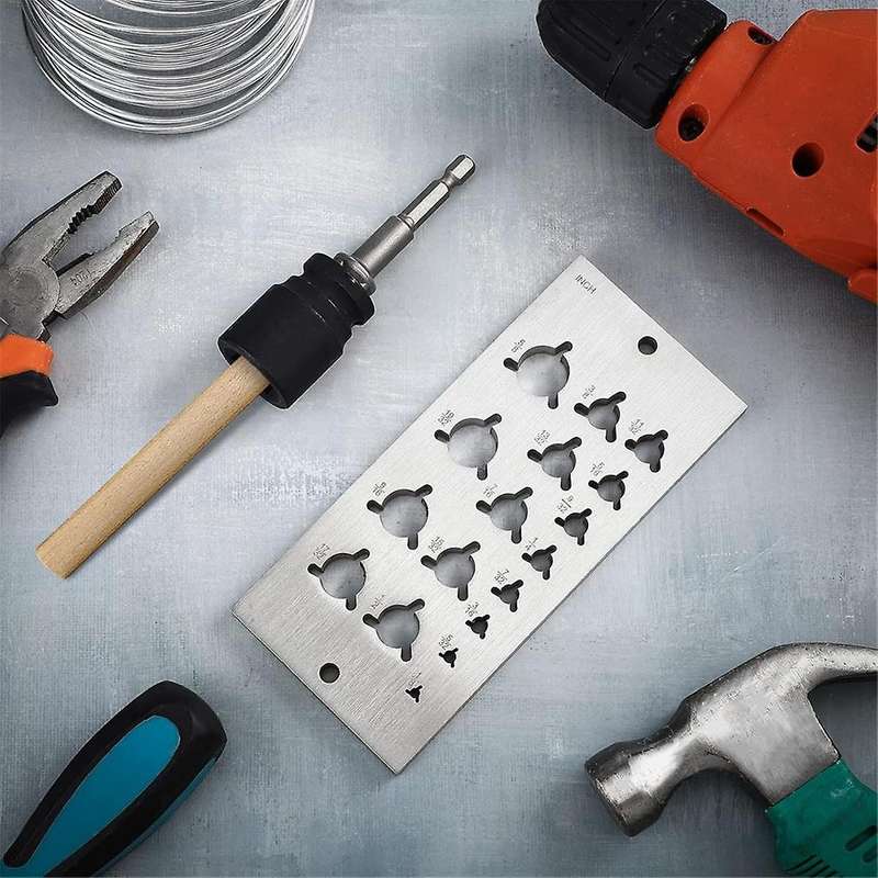 2 Pieces Steel Dowel Plate, Dowel Maker, Dowel Making Tool Imperial 17 Holes In 1/32in Increments Fr