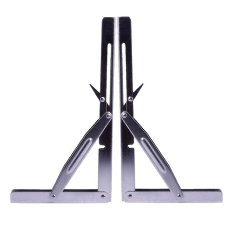 2 Pieces of Stainless Steel Folding Shelf Countertop Bracket 250KG Load Heavy Duty