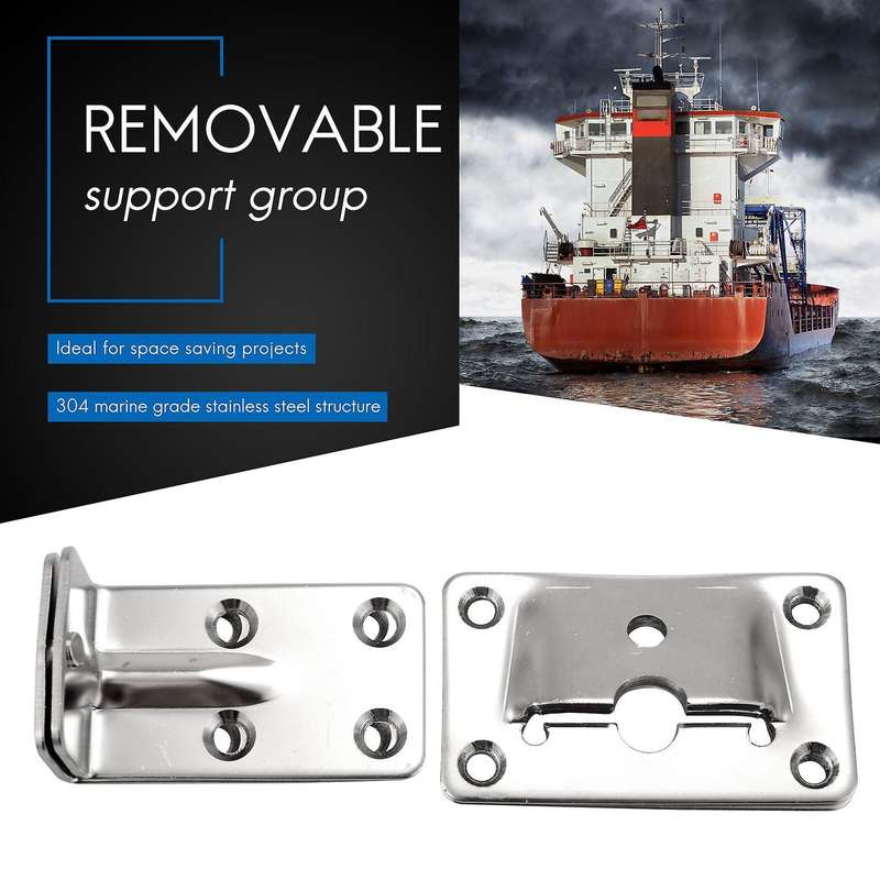 2 Set Marine Grade Stainless Steel Table Bracket Set Removable Multiple Usage for House Boat Marine