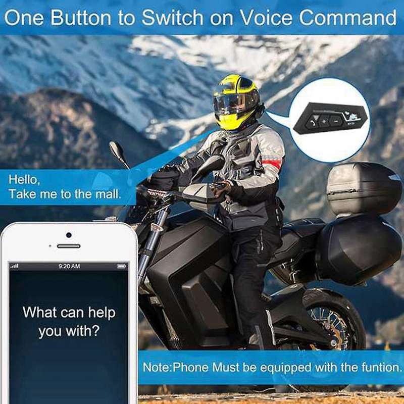 2 Set Motorcycle 5.0 Bluetooth Helmet Intercom Universal Pairing Earphone Headset with Cnc Noise Red