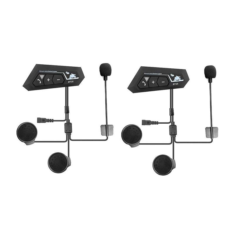2 Set Motorcycle 5.0 Bluetooth Helmet Intercom Universal Pairing Earphone Headset with CNC Noise Re
