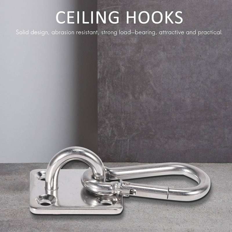 2 Sets Of Suspended Ceiling Wall Mount U-Shaped Hooks Stainless Steel Heavy Duty Multi-Function Hamm