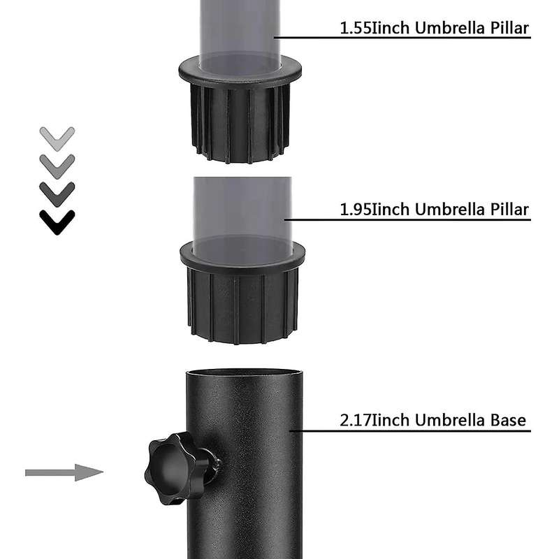 2 Sets Outdoor Patio Umbrella Base Stand Replacement Parts Umbrella Base Bracket Hole Ring Plug Cov