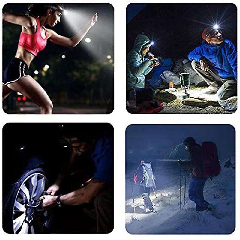 2 Sets of Flashlights, Rechargeable Waterproof Headlights, 8 Lighting Modes, Suitable for Camping an