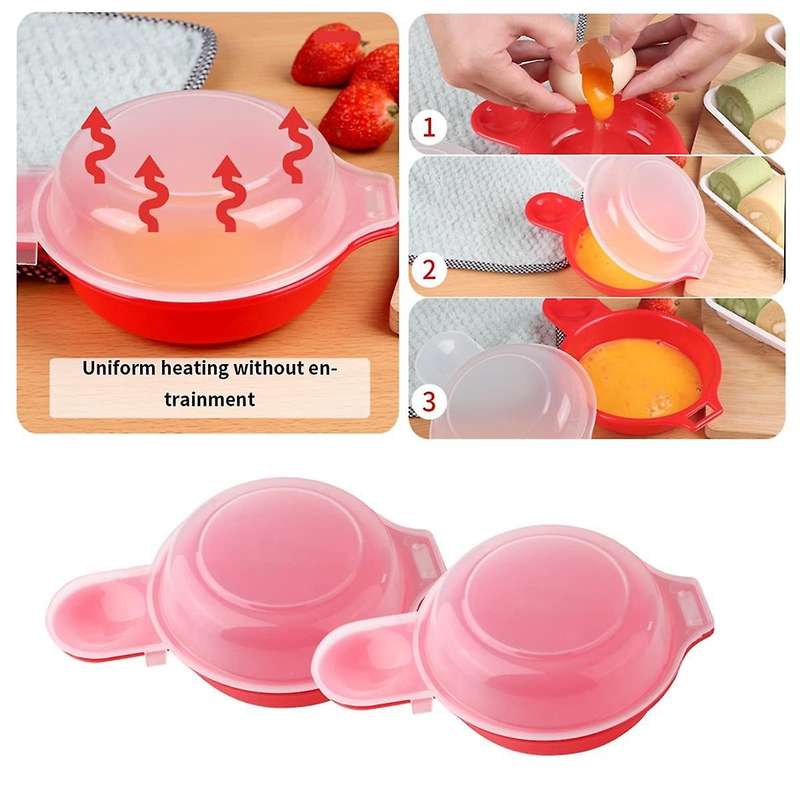 2 Sets Microwave Egg Cooker,1 Minute Fast Egg Hamburg Omelet Maker Kitchen Cooking Tool