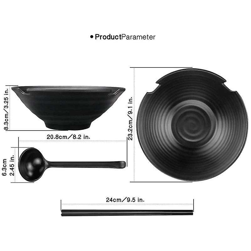 2 Sets Salad Bowls,ramen Soup Bowls,mixing Bowls Dishware Set (with Chopsticks&spoon),home Kitchen