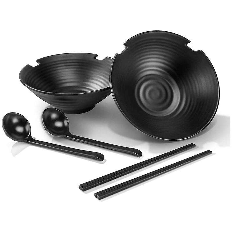 2 Sets Salad Bowls,ramen Soup Bowls,mixing Bowls Dishware Set (with Chopsticks&spoon),home Kitchen