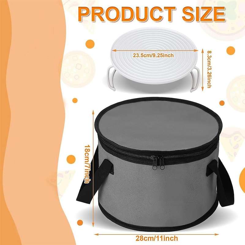 2 Sets Round Pie Carrier 11 x 7 Inch with Dish Tray Plate Stacker Insulated Casserole Carrier with L