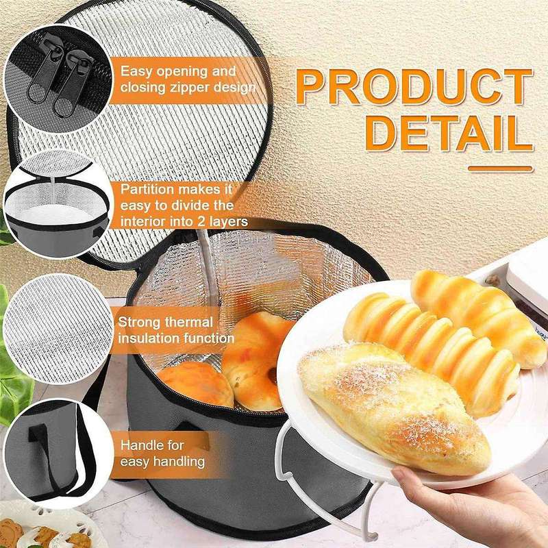 2 Sets Round Pie Carrier 11 x 7 Inch with Dish Tray Plate Stacker Insulated Casserole Carrier with L