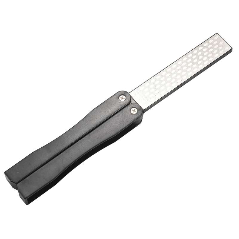 2 Side Folding Fan-Shape Stone Diamond Knife Sharpener Outdoor Repair Tools