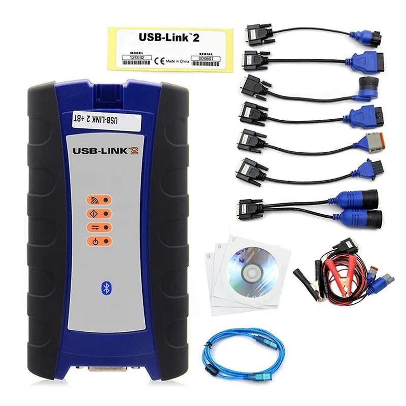 -2 Usb Link 2 125032 Truck Interface Diagnostics with Software Bluetooth for Heavy Duty Truck Scann