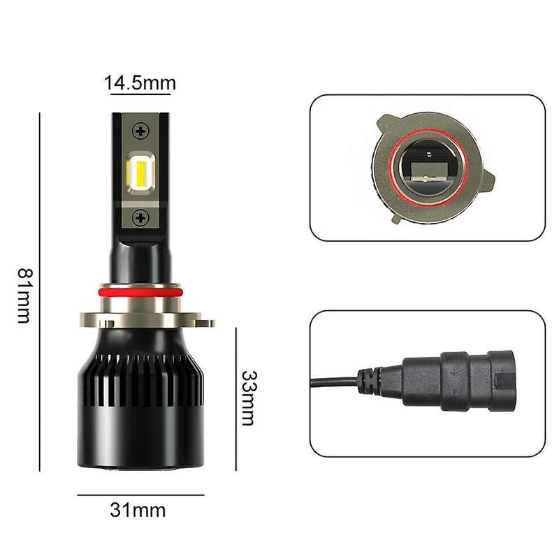 2 X 6000K H4 LED H7 H11 H8 HB4 H1 HB3 Auto 1905 Car Headlight Bulbs 60W 6000LM (9006/HB4)