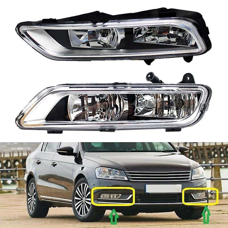 2 x Car Front Fog Lights Lamp Replacement for  B7 2011-2015 with Bulbs