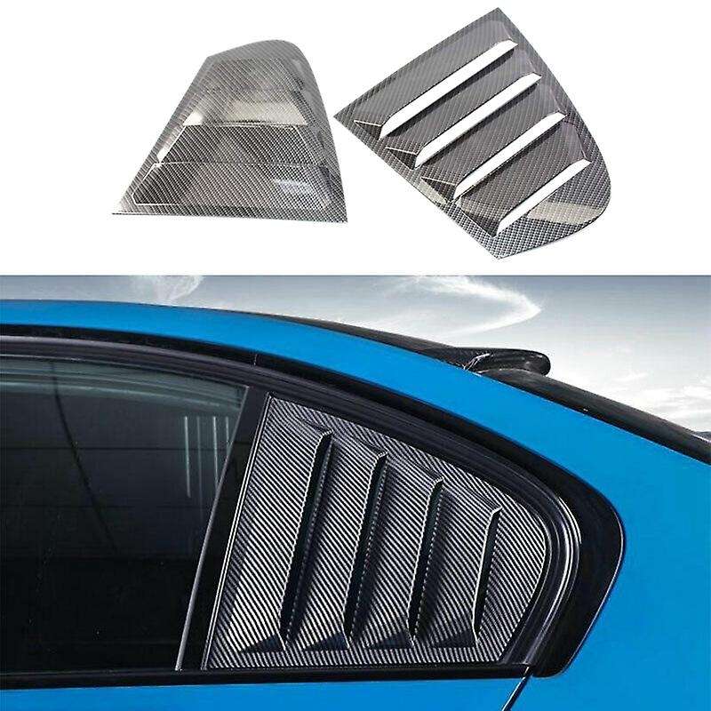 2 x Carbon Fiber Style Rear Side Window Louvers Scoop Cover Vent for - F30 3-Series 2012-2017