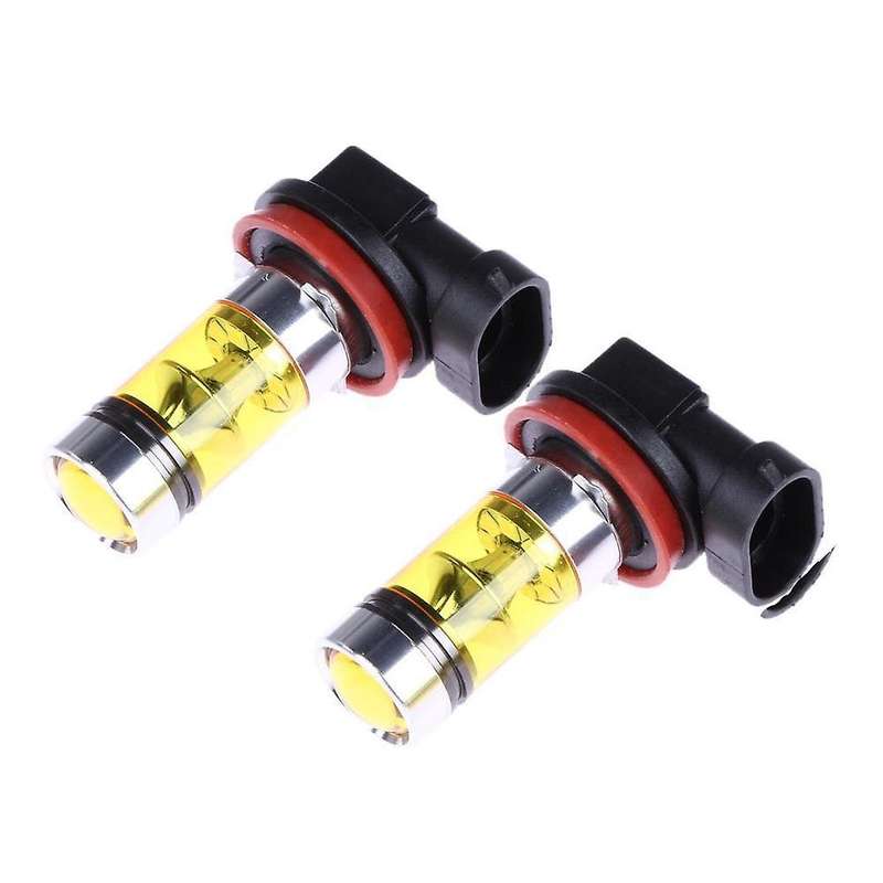 2 X High Led Lights 100W H8 H11 Yellow Fog Light 2828 20Led Headlight Lamp