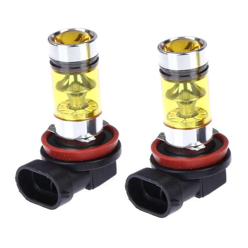 2 X High Led Lights 100W H8 H11 Yellow Fog Light 2828 20Led Headlight Lamp