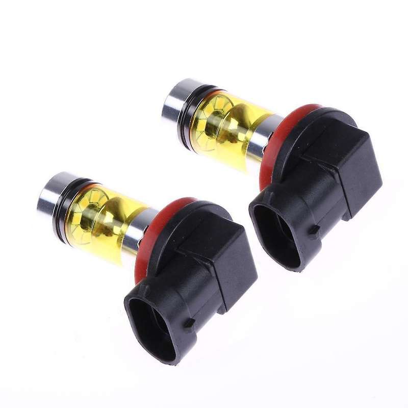 2 X High Led Lights 100W H8 H11 Yellow Fog Light 2828 20Led Headlight Lamp
