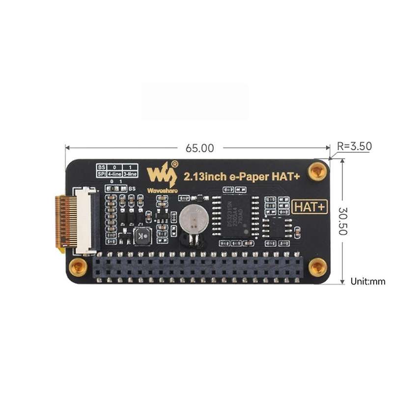 2.13 Inch E-Ink Display Module HAT+ 250x122 E-Paper Screen for Series Mainboard Nano Sunrise X3