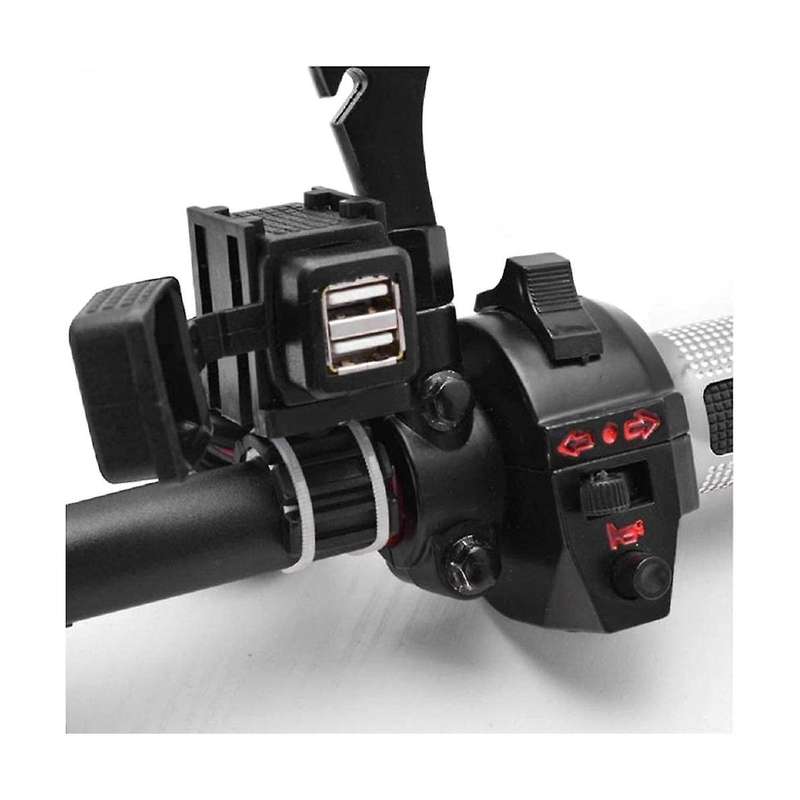 2.1A Motorcycle Handlebar Charger Adapter Power Supply Socket Dual USB Port 12V Waterproof for Phone