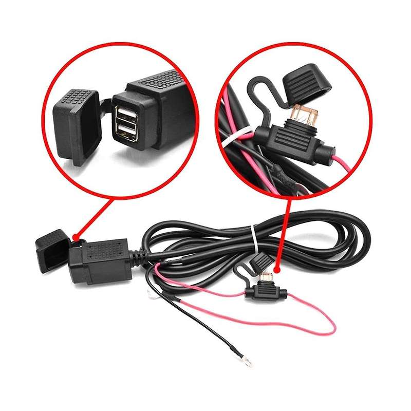 2.1A Motorcycle Handlebar Charger Adapter Power Supply Socket Dual USB Port 12V Waterproof for Phone