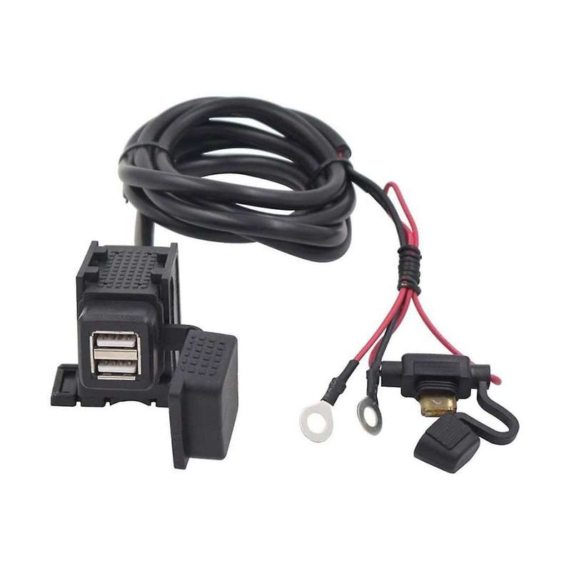 2.1A Motorcycle Handlebar Charger Adapter Power Supply Socket Dual USB Port 12V Waterproof for Phone