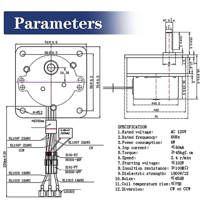 2.4 Rpm Feed Motor for Most Stoves 812-4421 812-4420 Ph-4421 for -fire Heatilator Cab50 Ps35