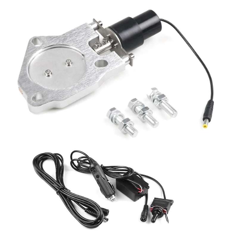 2.5in/63mm Electric Exhaust Cutout Valve Control Motor Cut Out Kit with Manual Switch Universal Ele