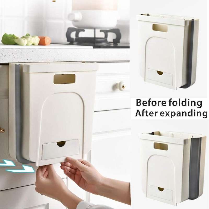 2.4 Gallon Under Cabinet Trash Can Pull Out 10L Hanging Under the Sink Trash Can Mini Small Collaps