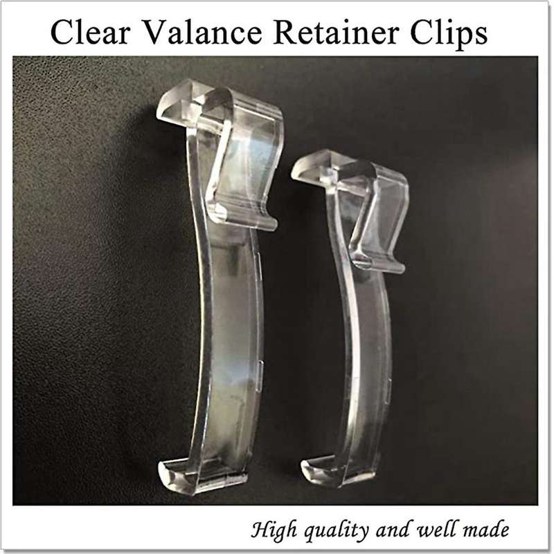 2.5 Inch Valance Clips Window Blind Clips Clear Plastic(12 Pieces)