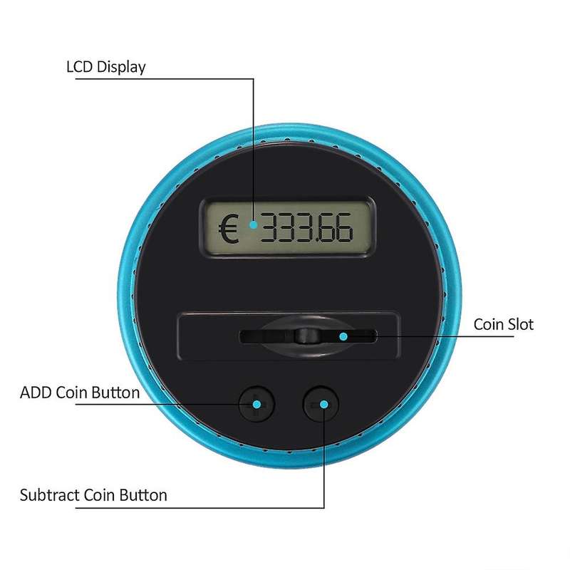 2.5L Spaarpot Teller Coin LCD Tellen Munt Geld Saving Box