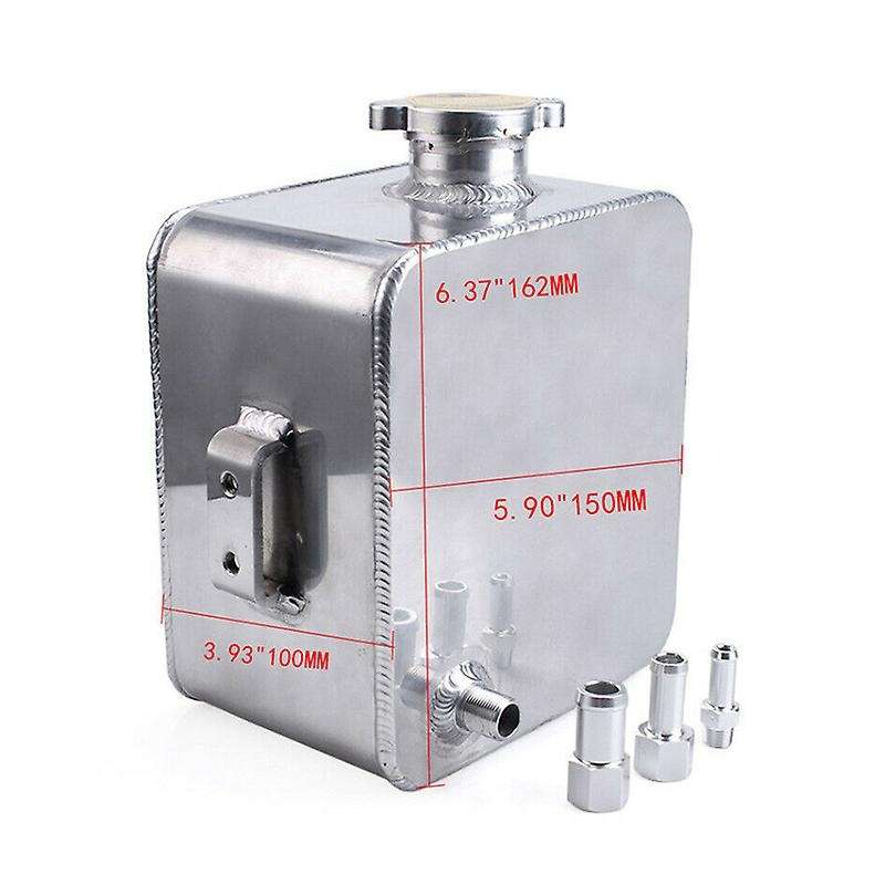 2.5L Car Coolant Water Overflow Tank 2.5L Coolant Header Bottle with Cap Aluminum Universal for / Si