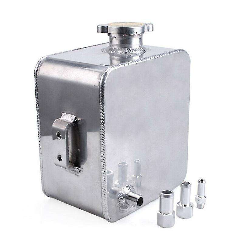2.5L Car Coolant Water Overflow Tank 2.5L Coolant Header Bottle with Cap Aluminum Universal for / Si