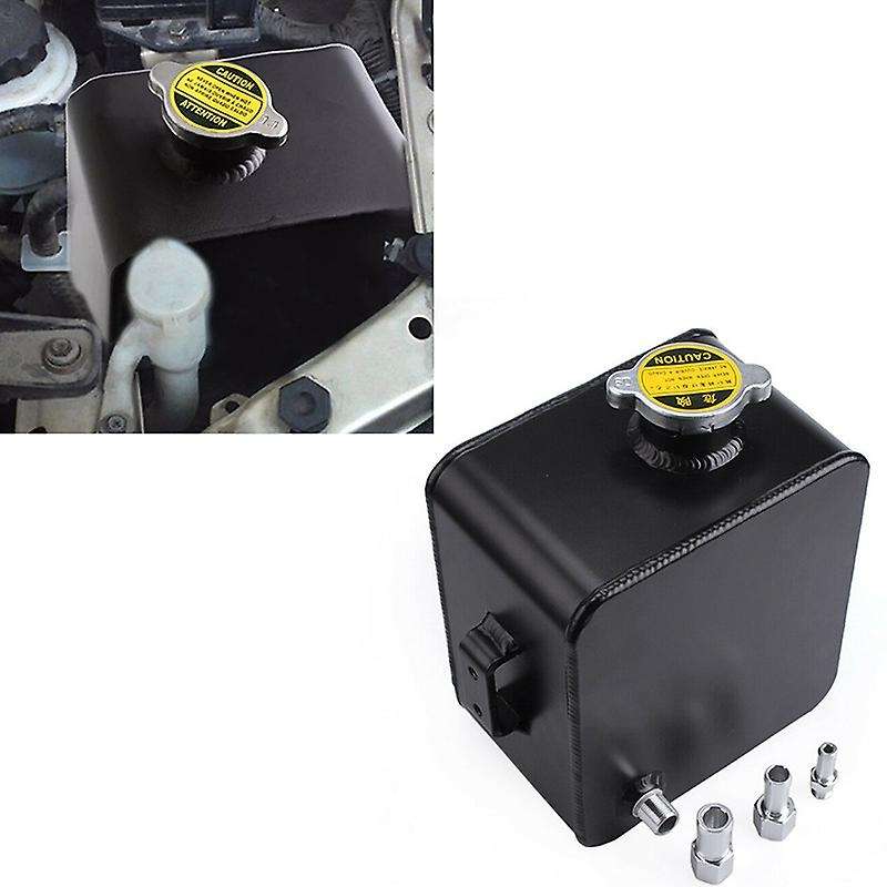 2.5L Car Coolant Water Overflow Tank 2.5L Coolant Header Bottle with Cap Aluminum Universal for / Si