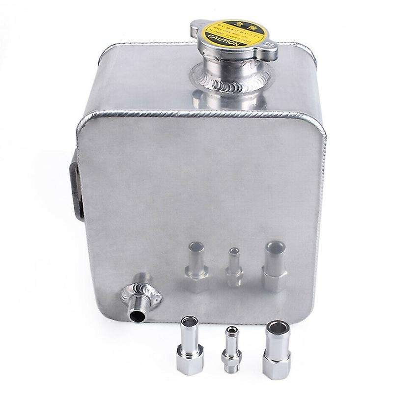 2.5L Car Coolant Water Overflow Tank 2.5L Coolant Header Bottle with Cap Aluminum Universal for / Si