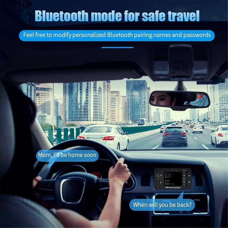 2.8-inch Color Screen Bluetooth 5.1 Car Synchronization Lossless Decoding Board Time Alarm Clock Fm