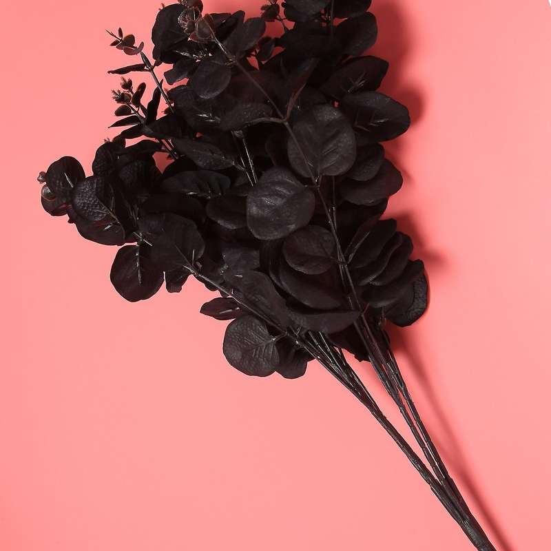 20 Heads Artificial Black Eucalyptus Flower Plant Wedding Party Decoration