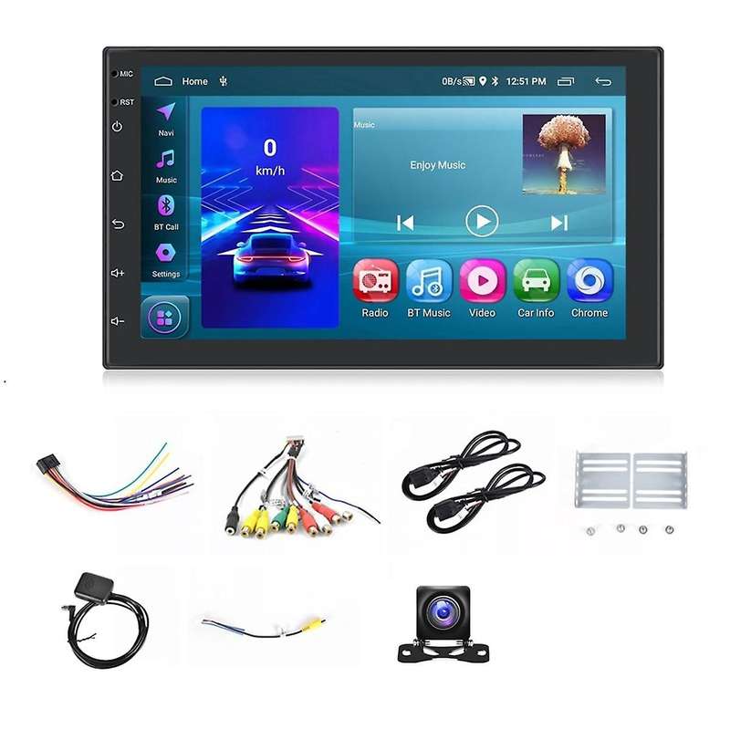 2+64G Android 13 Double Din Car Stereo with Wireless Carplay, 7 Inch Touch Screen Android Auto Car R