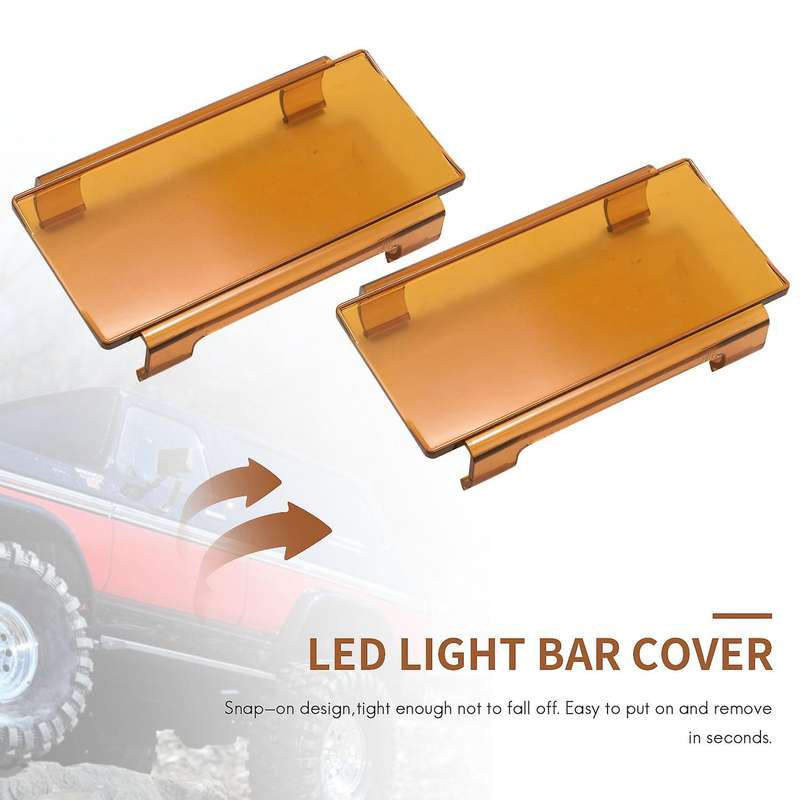 20 Inch Amber Snap On Lens Cover 6 Inch + 8 Inch for Offroad Led Light Bar Atv Suv